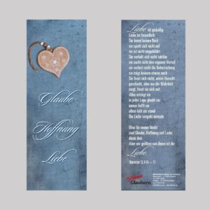 Lesezeichen Glaube, Hoffnung, Liebe